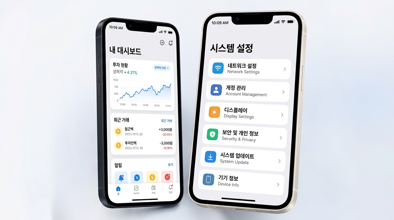 모바일 앱과 서비스 화면